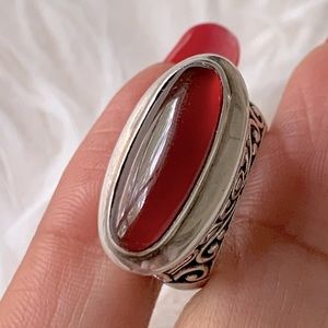 🌸Beautiful Handcrafted 925K Solid Sterling Silver Cognac Quartz Ring Size 6.5